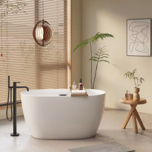 Topcobe 47" Acrylic Freestanding Bathtub-Acrylic Soaking Tubs