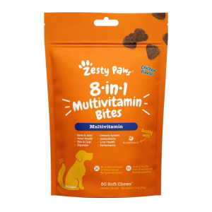 Zesty Paws 8-in-1 Multivitamin Bites for Dogs, for Overall Wellbeing